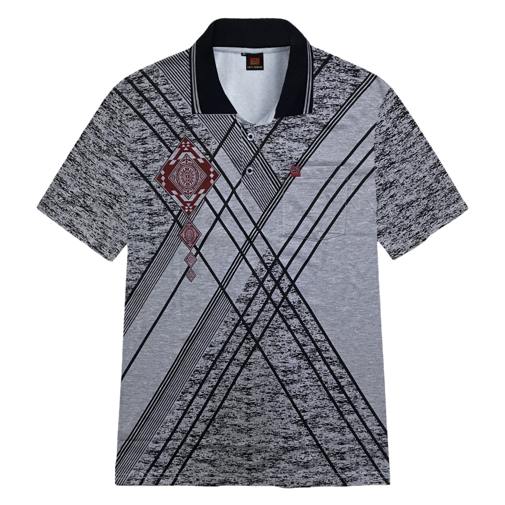 Afada - Kaos Kerah Pria Distro Batik Lengan Pendek | Kaos Polo Pria Saku Dewasa Motif All size
