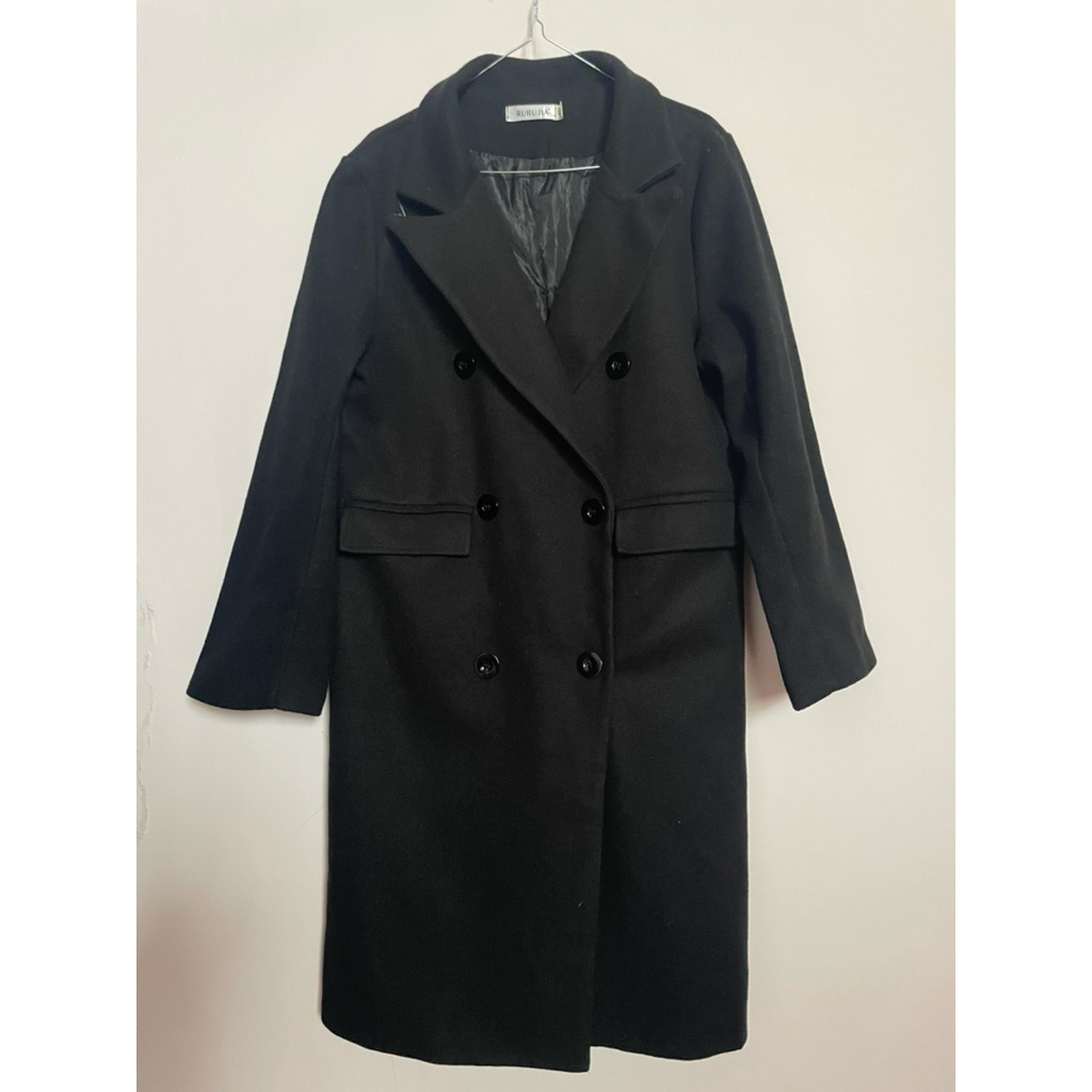 Long Coat Blazer Wool Premium Korea Black Hitam Premium Long Blazer Coat wool Black Hitam Long Wool 