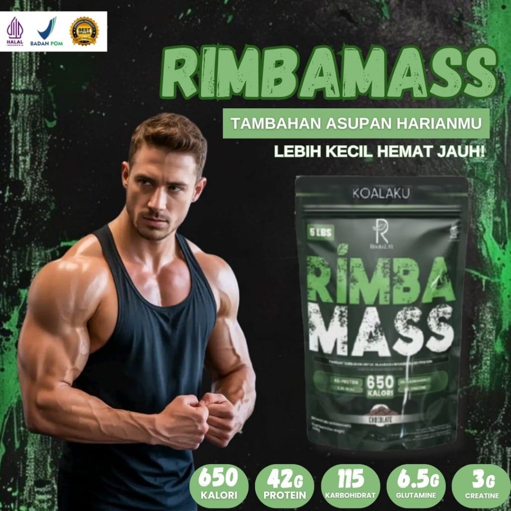 RIMBA MASS Coklat Weight Gainer Susu Bulking gym Tinggi Protein Penambah Berat Badan Penggemuk Ampuh
