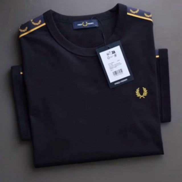 Fred Perry ringer Taped T-Shirt “NAVY”