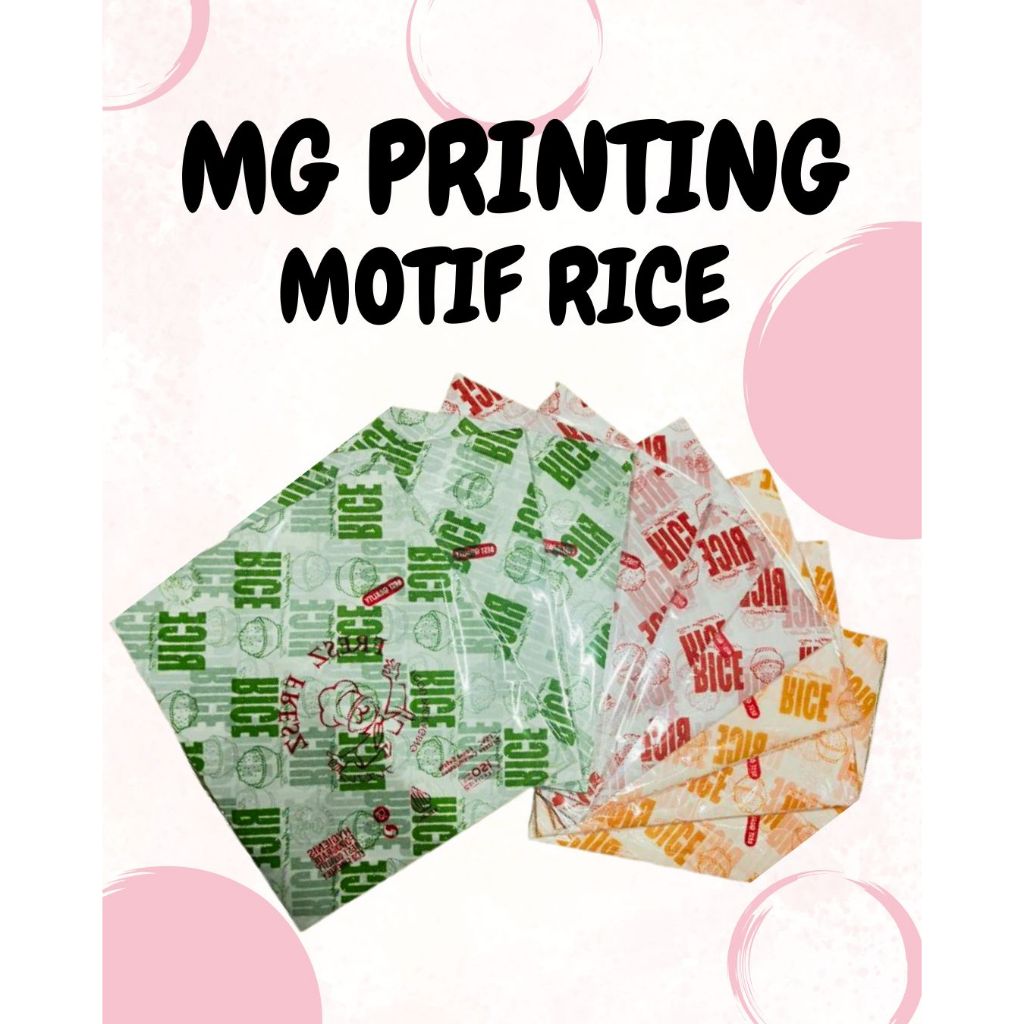 Kertas Nasi KFC Kertas Nasi Motif Rice MG Paper Printing 225x27