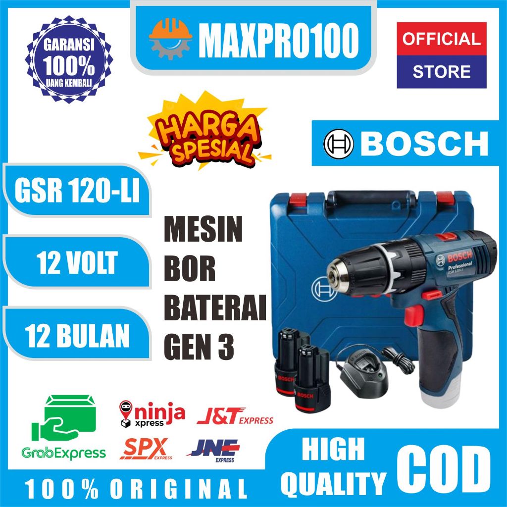 Bosch GSB 120-LI Gen3 12Volt Cordless Impact Drill / Bor Impact Baterai