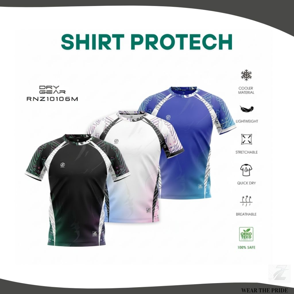 Jersey Protech Kaos Olahraga Dri-Fit Badminton/Tennis/Pickleball/Padel untuk Pria & Wanita