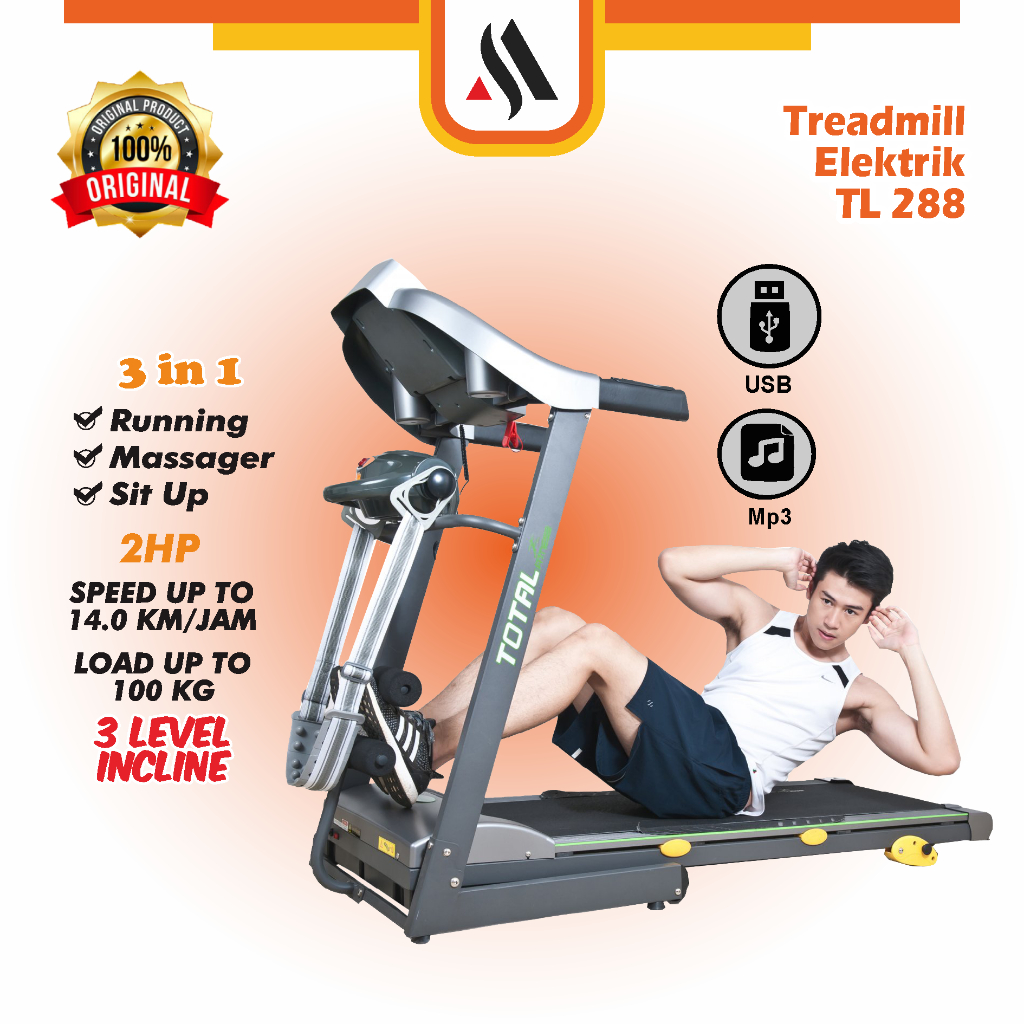 Treadmill Elektrik TL 288 Treadmill Listrik Manual Incline Treadmill Manual Alat Fitness