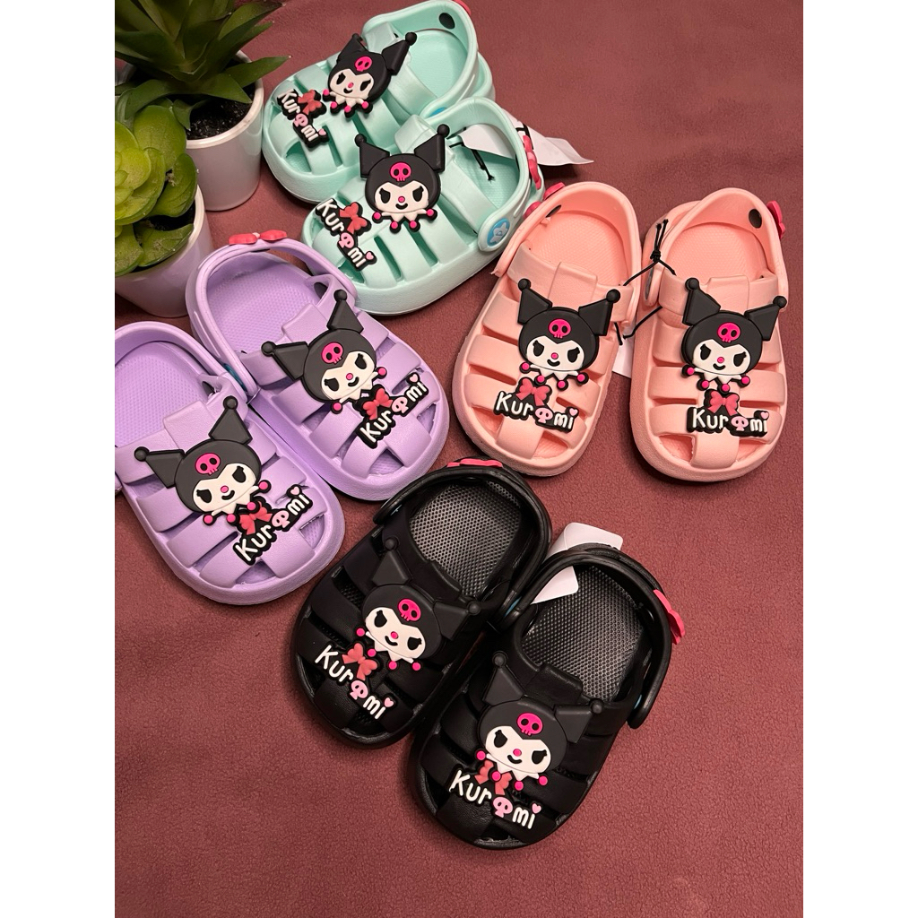 PORTO Sandal bayi 1 2 3 4 5 Tahun Karet Baim Anak Perempuan Motif Kuromi Sandal Slop Anak Perempuan 