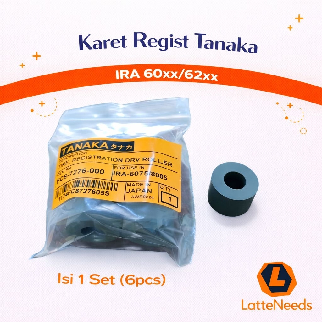 Roll Regist Rubber Karet Tanaka IRA 6055 6065 6075 6255 6265 6275 Set 6 Pcs