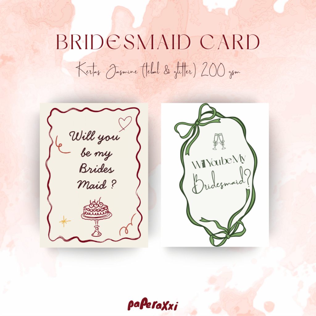 Bridesmaid Card Invitation I Undangan Bridesmaid Custom