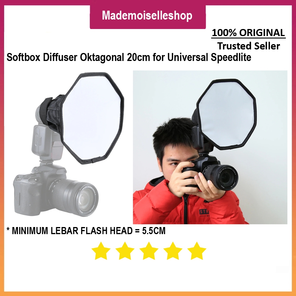 No Brand Flash Diffuser Okta Softbox 20cm for Flash Godox TT600 TT520 TT685 V1 - Speedlite Flash Min