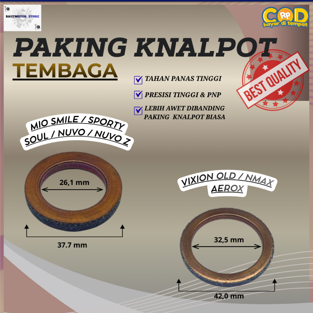 PAKING KNALPOT ASBES TEMBAGA ORIGINAL | NMAX AEROX MIO LEXY XEON FINO