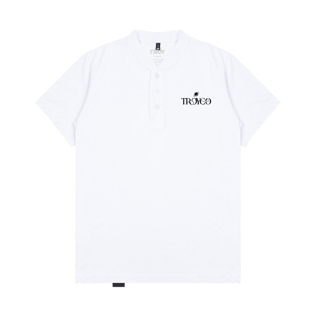 Troy Company Baju Koko Pria Putih Lengan Pendek Kerah Shanghai Pathway KKD 3022