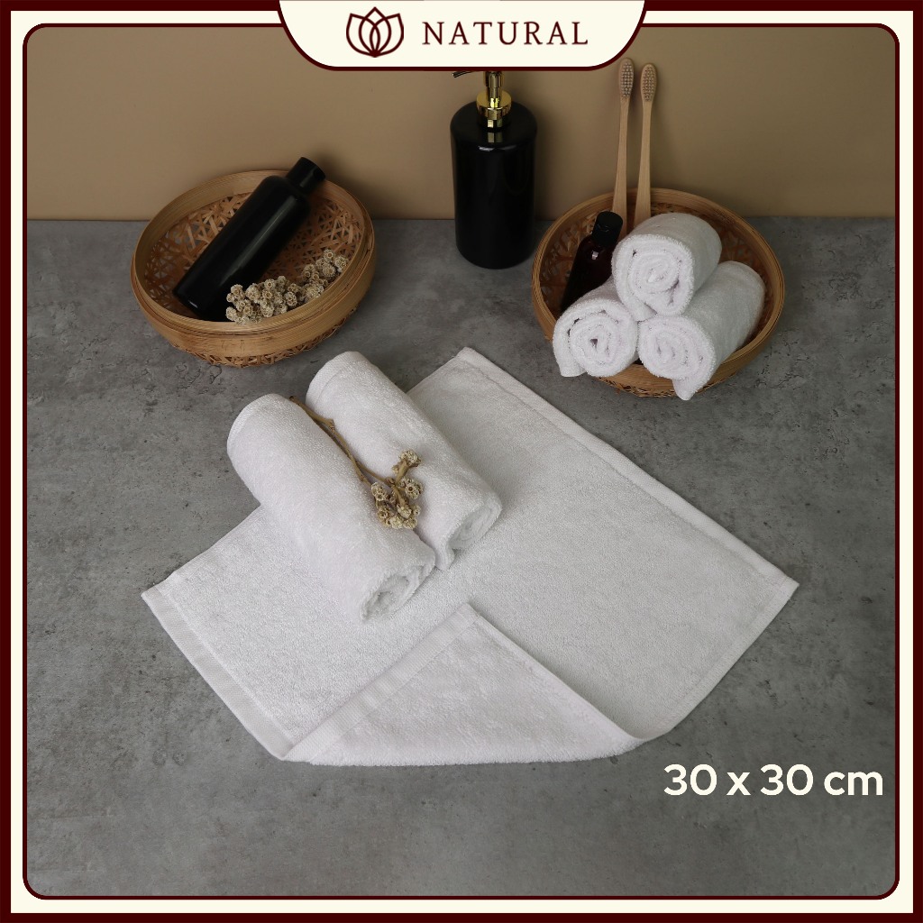 Handuk Tangan Hotel Natural Chalmer 30 x 30 cm Seri Handuk Hotel