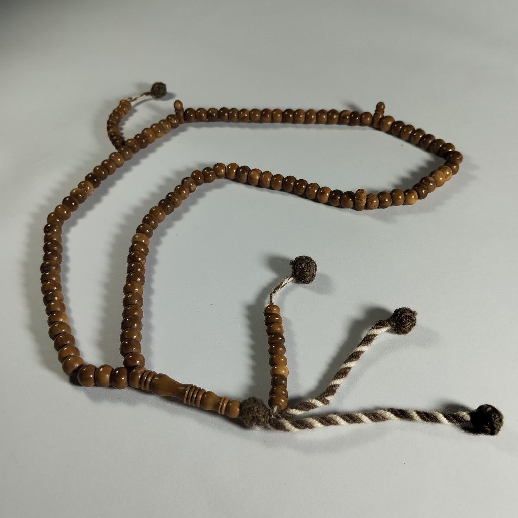 Tasbih Kayu Kokka Asli Mesir 100 Butir Original - Tasbih Kaukah Egypt Berpembatas & Penanda