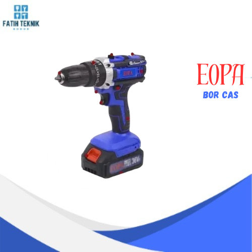 Eopa Bor Cas  Drill 2 baterai 36V paket lengkap tas koper ORI