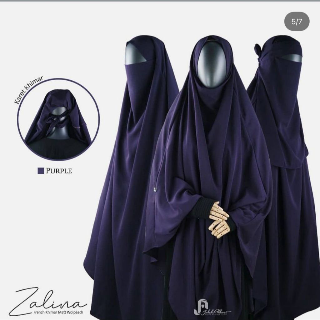 Jubah Akhwat Zalina Hijab cadar basic syari Purple