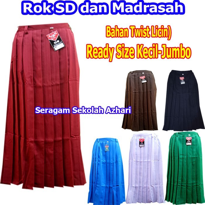 ROK PANJANG SEKOLAH SD MERAH JUMBO REMPEL-ROK SD REMPEL PANJANG PEREMPUAN-ROK SEKOLAH SD MERAH PANJA