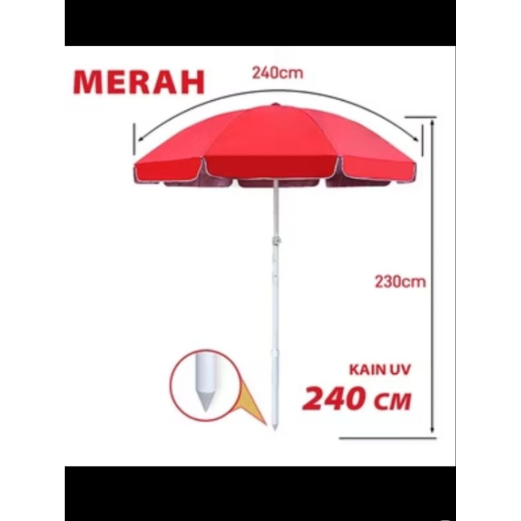 Payung Jualan Taman Tenda Pantai Lapak GRATIS Sarung
