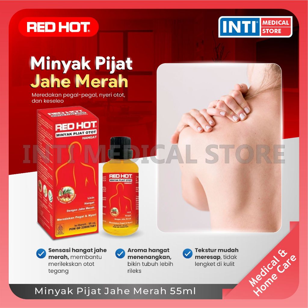 RED HOT | Minyak Pijat Otot Hangat Jahe Merah
