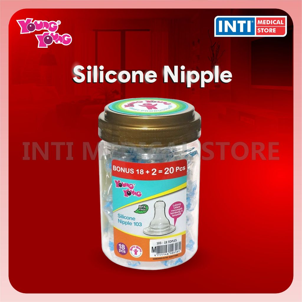 Young Young | Silicone Nipple 103 Toples 18+2's | Dot Bayi | Penyambung Puting