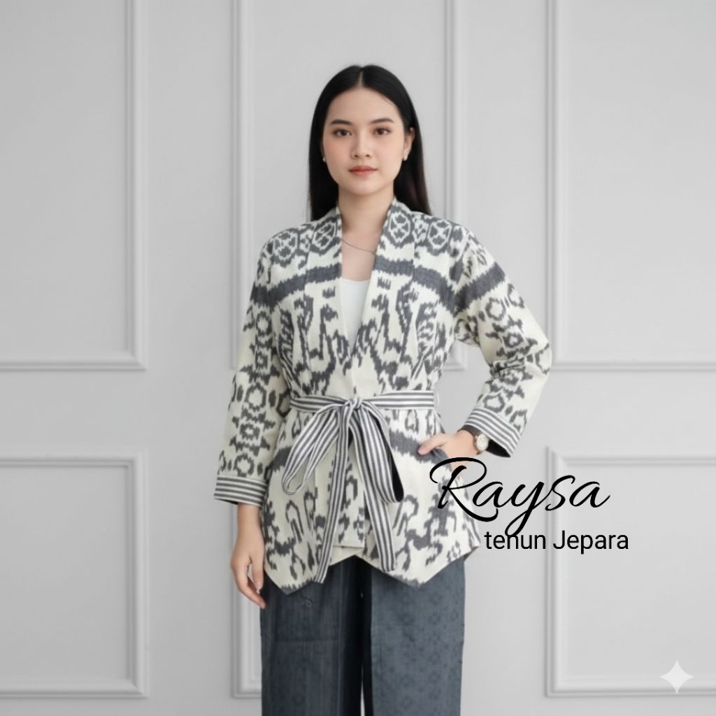 Blazer Tenun Wanita motif sumba|Outer Tenun Wanita Baju Atasan