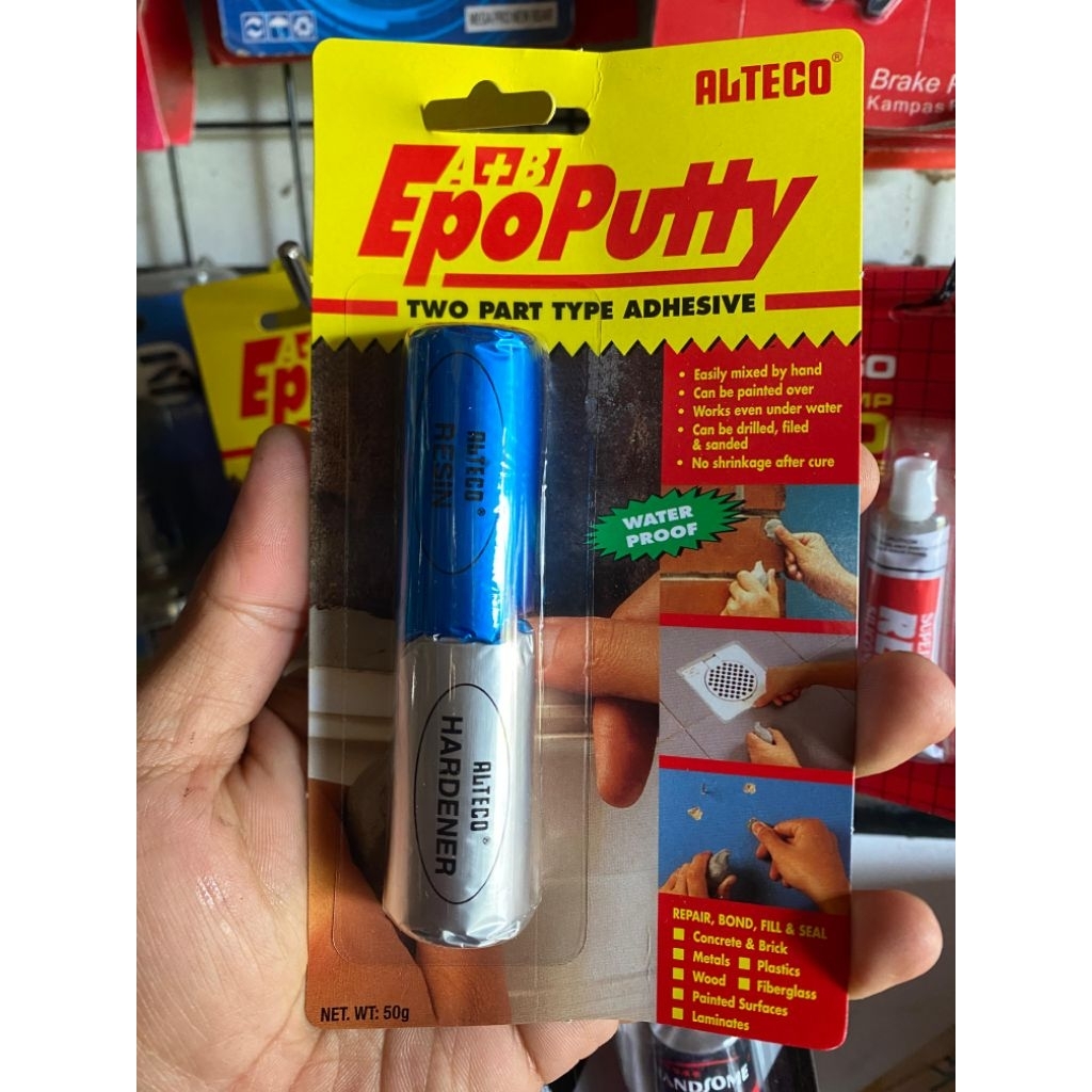 Lem Epoxy Putty Alteco 50g - Tahan Air, Sifat Seal, Tahan Panas