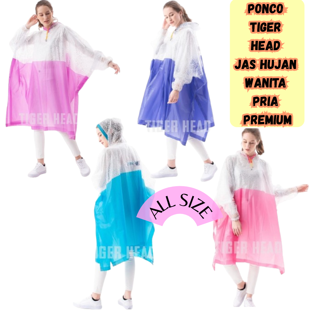 PONCO TIGER HEAD JAS HUJAN WANITA PRIA PREMIUM PONCO BATMAN GEMINI