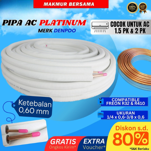PIPA AC DENPOO PLATINUM 1/4 - 3/8 (30m/ROLL) FREON R22, R410a, R32