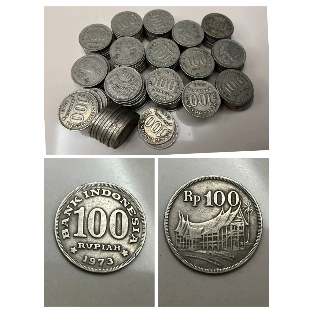 KOIN 100 RUPIAH TAHUN 1973 TEBAL ASLI