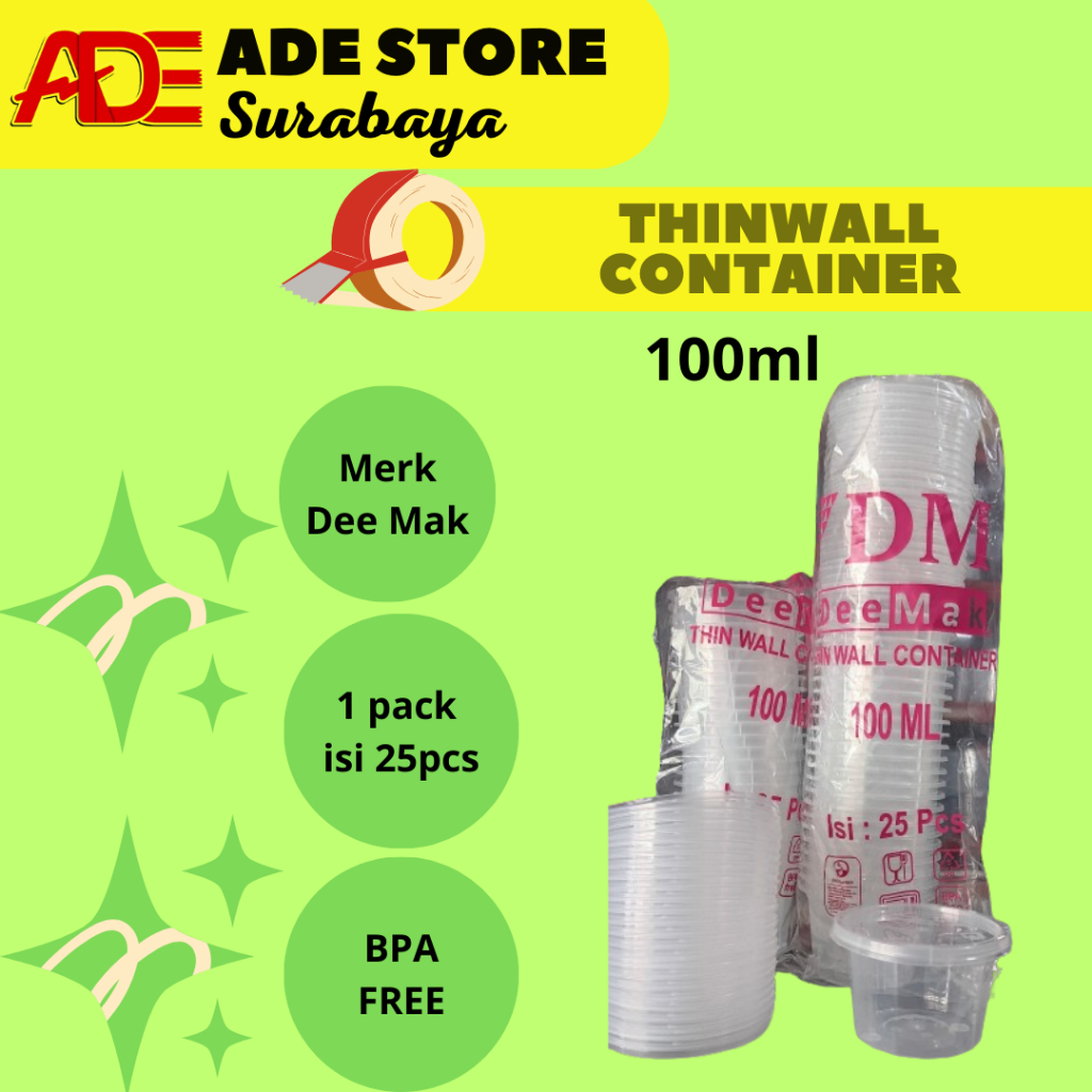Thinwall Container/Thinwall Cup Puding size 100ml (DM)