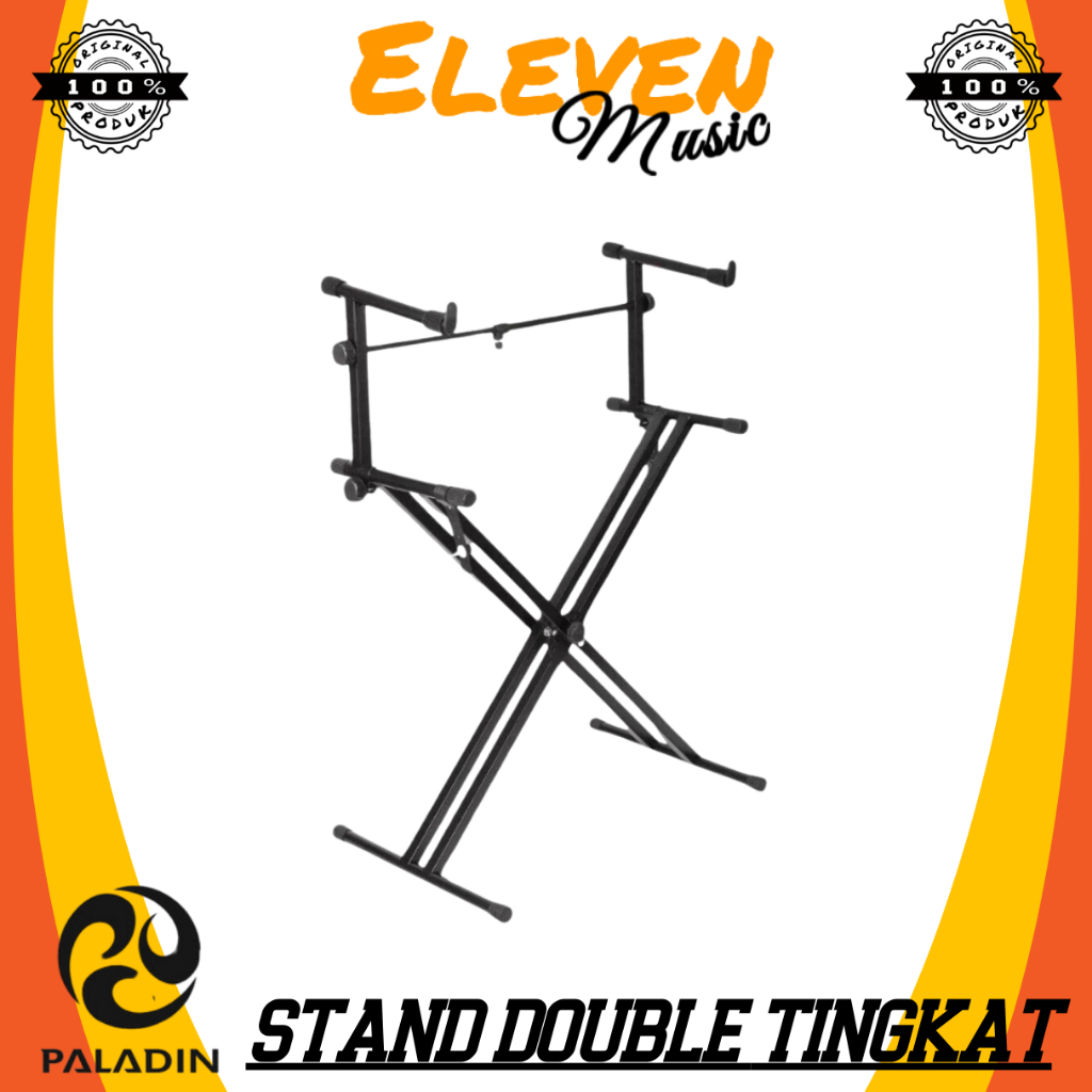 Stand Keyboard Piano 2 Tingkat Besi Stand Keyboard Piano Double Bar