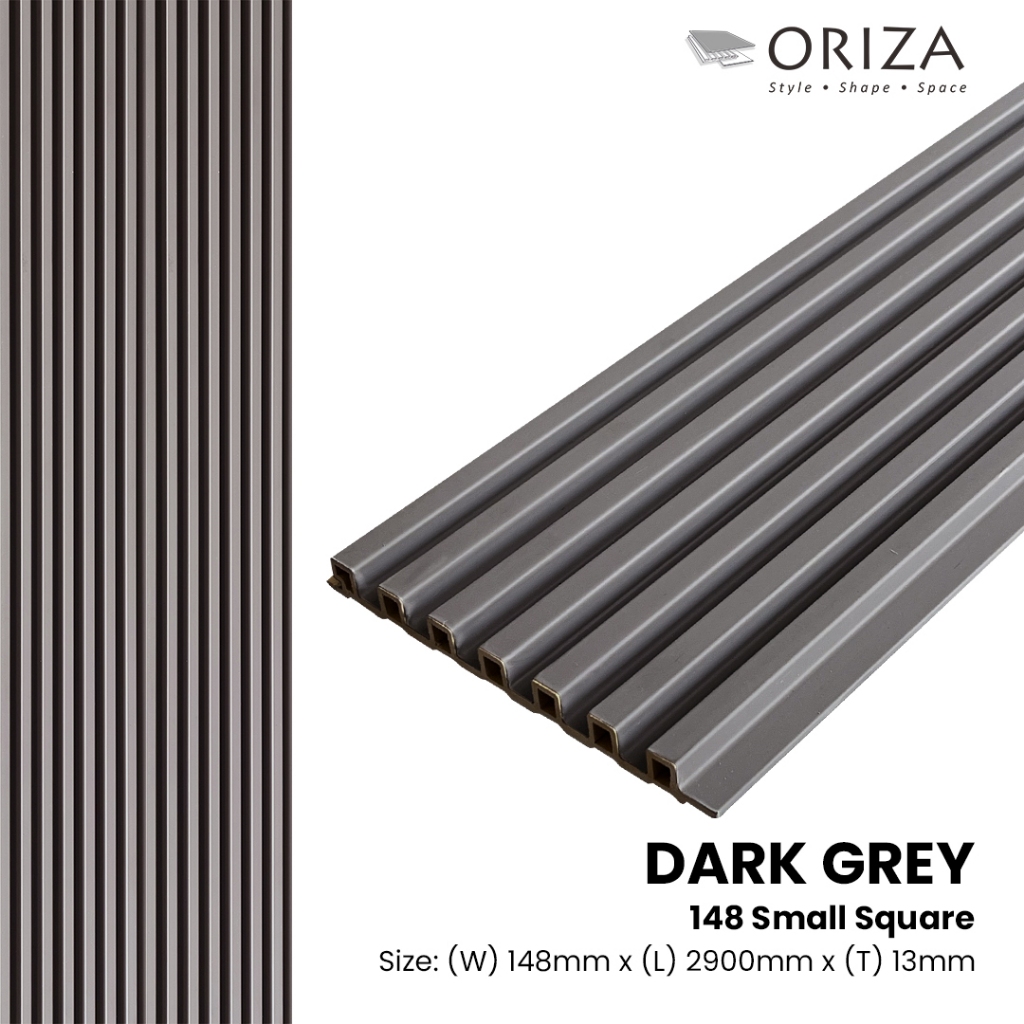 Oriza Wall Panel WPC 148 Small Square - Dark Grey