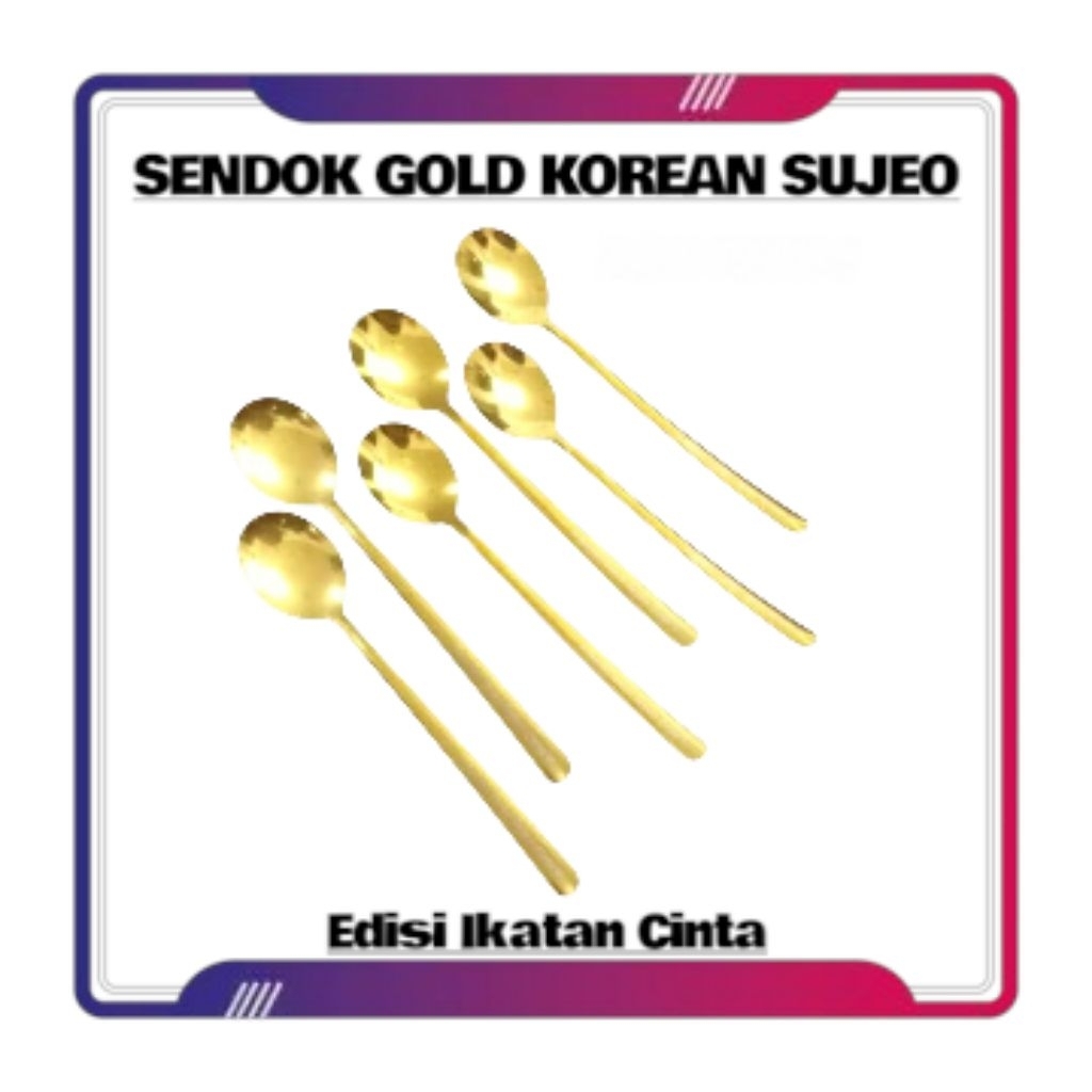 SENDOK EMAS EDISI IKATAN CINTA SENDOK KOREA SENDOK MAKAN STAINLESS STEEL