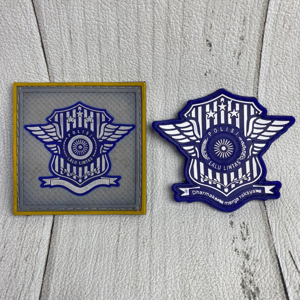 Rekatan Patch Rubber Logo LANTAS Rekat Tempel Tactical POLANTAS Rekatan Jaket Rompi LANTAS POLRI