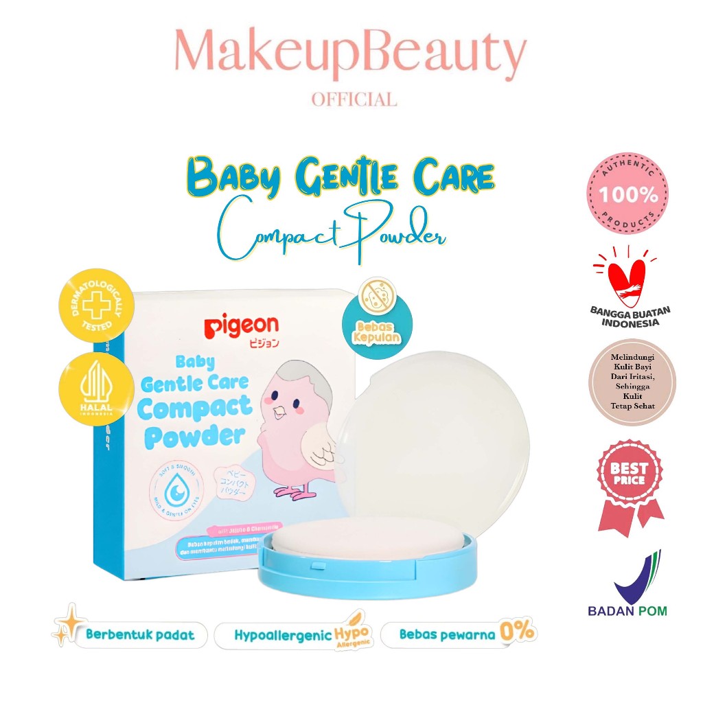 PIGEON Baby Powder Cake Chamomile 45g FULL/REFILL | Baby Powder Compact | Bedak Padat Bayi | Minim K