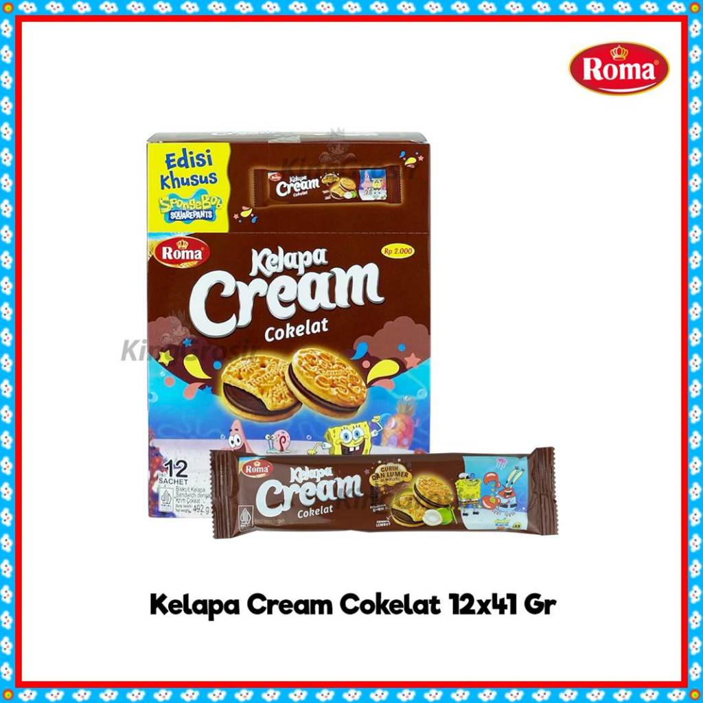Roma Kelapa Cream BOX Isi 12 Sachet / Roma Biskuit Kelapa Cream
