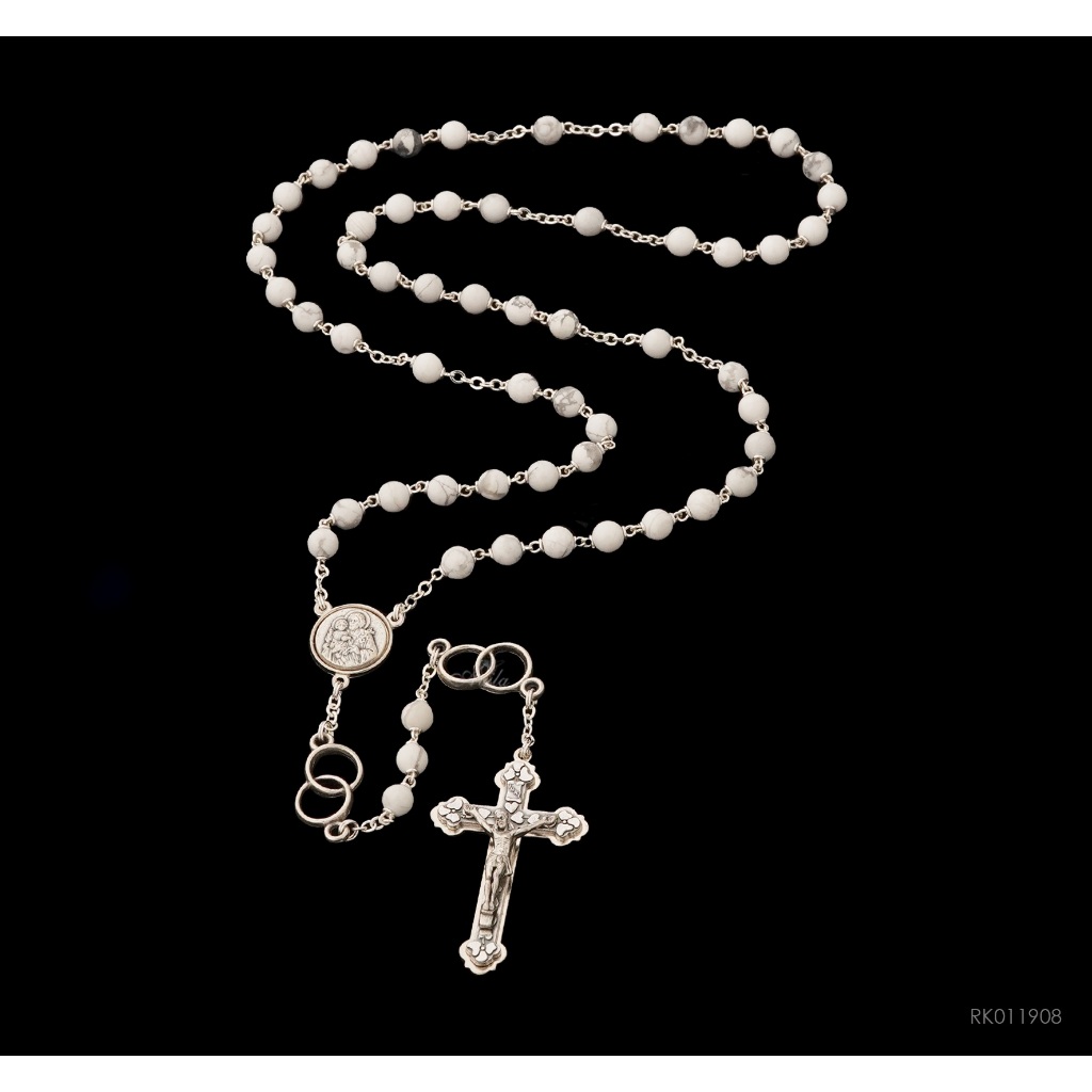 Rosario Wedding Howlite White 6mm Alat Devosi Katholik