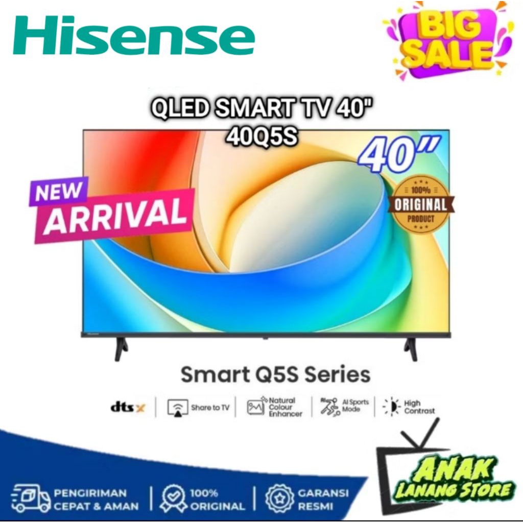 HISENSE SMART TV 40 INCH 40Q5S QLED VIDAA SMART TV