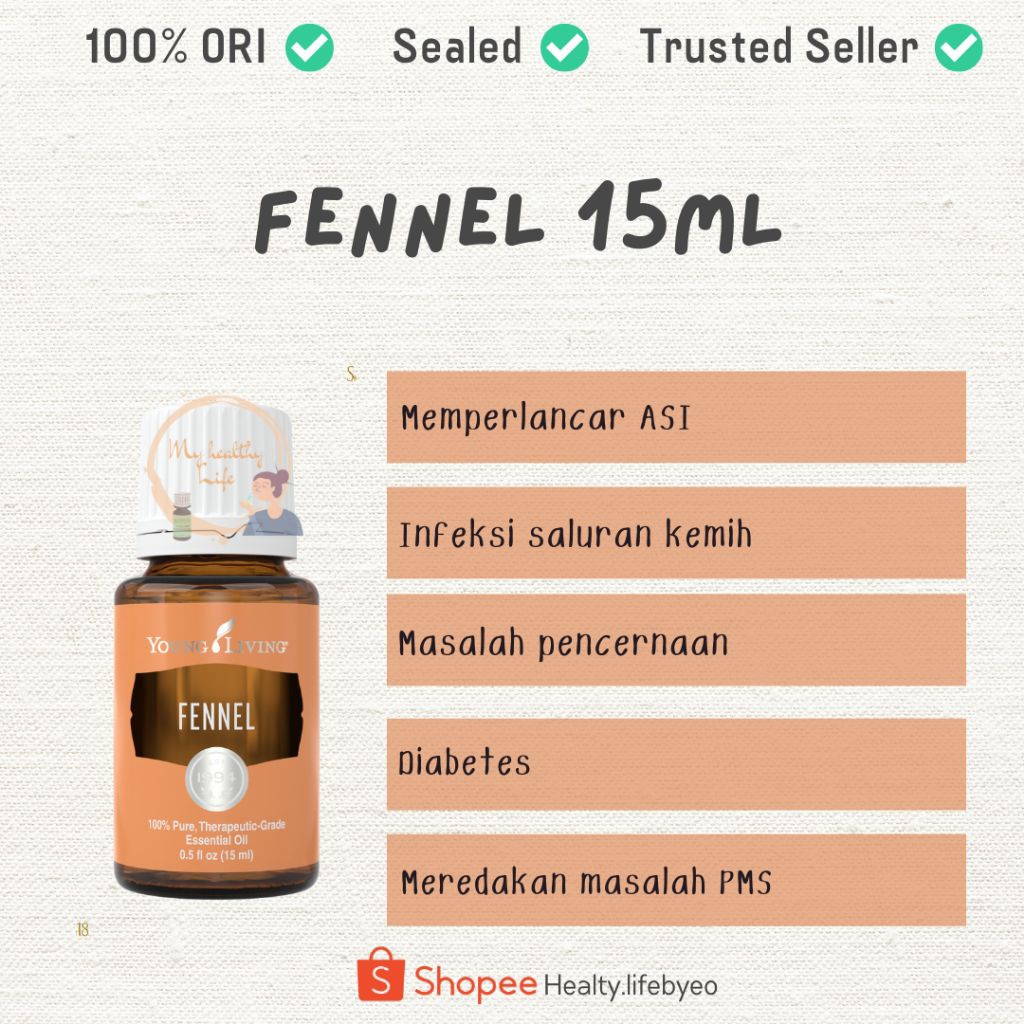 Fennel 15ml young living fennel essential oil fennel yleo fennel