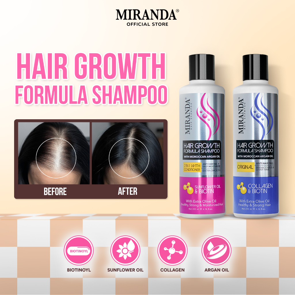 Miranda Hair Growth Biotin Shampoo Original 200 ml / Miranda Hair Growth Biotin Shampoo Sunflower