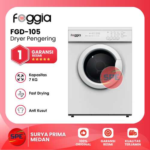 Dryer Mesin pengering Foggia 7 Kg FGD-105 konversi gas Laundry