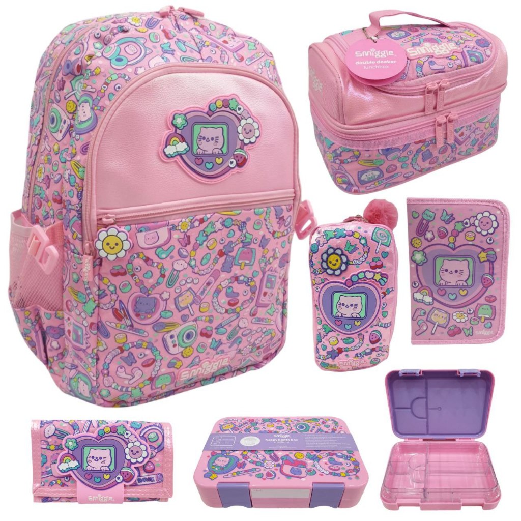 Tas Sekola Ransel Anak Perempuan Motif Kucing Pink