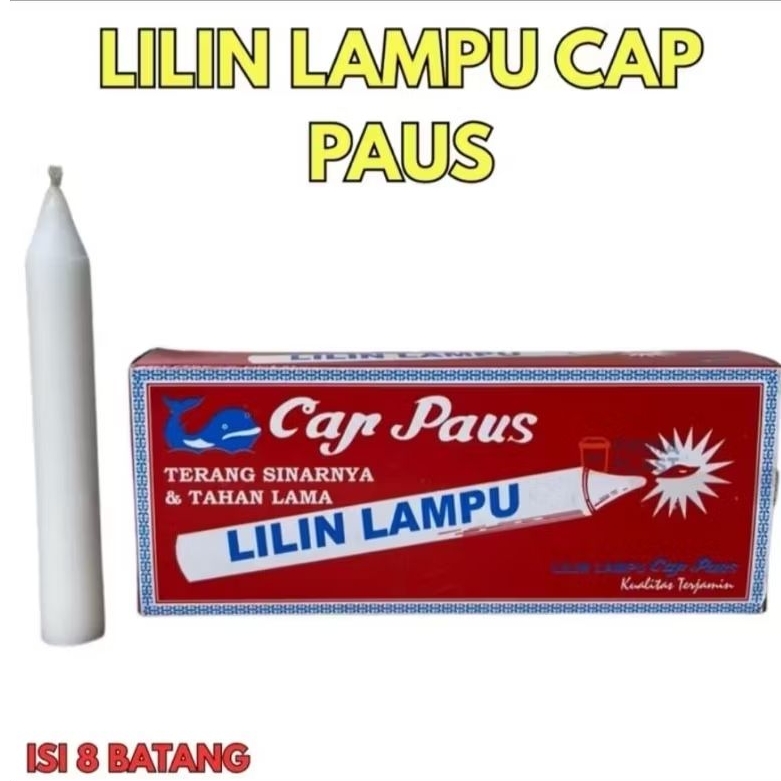 Lilin cap paus jumbo,lilin mati lampu,lilin natal,lilin putih 1 pack isi 8pcs,