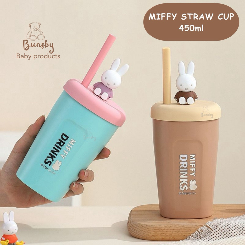 Miffy Stainless Steel Drinking Cup / Strawcup Foodgrade Doublewall | Cangkir Cup Gelas Miffy karakte