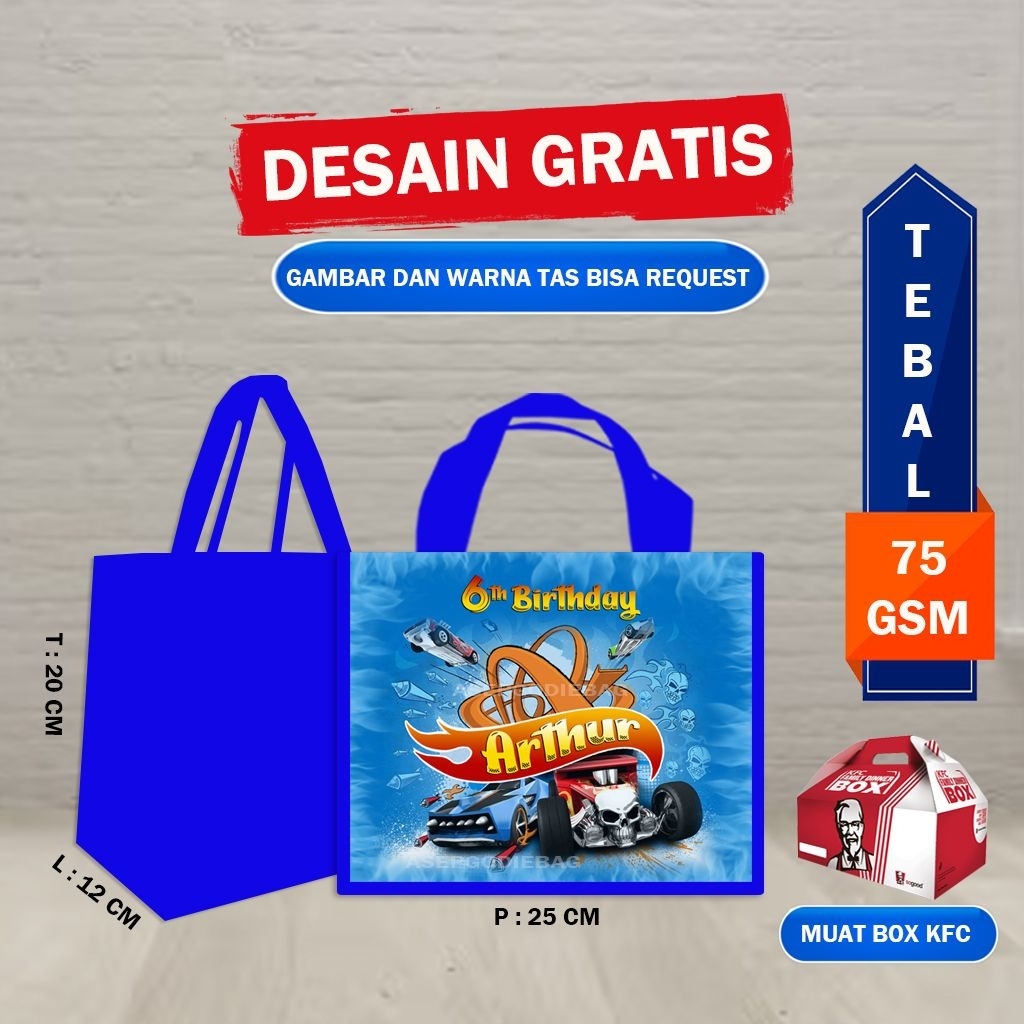 TAS ULTAH HOTWHEELS TAS ULTAH HOTWHEELS CUSTOM TAS ULANG TAHUN ANAK HOTWHEELS