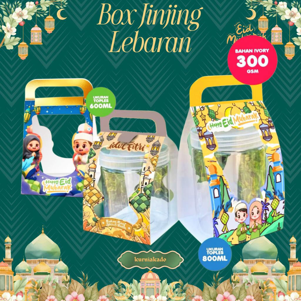 Box Jinjing Toples Tabung | Box Jinjing Toples Idul Fitri | Box Hampers Toples Lebaran 800ml & 600ml