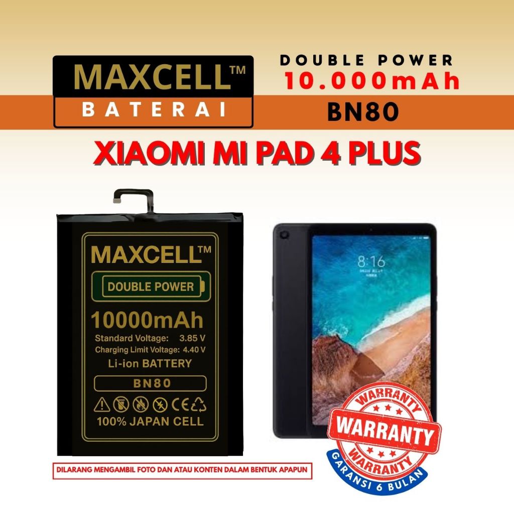 Baterai BN80 compatible Xiaomi MI PAD 4 PLUS 10000mAh