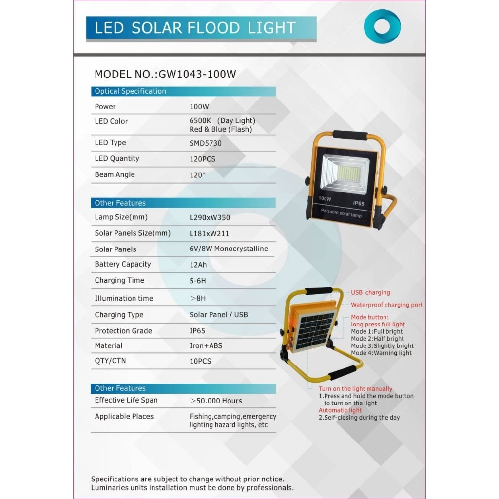 led solar flood light