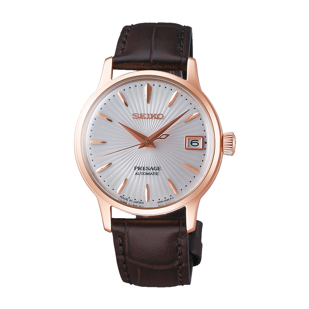 Seiko Presage SRP852J1 Automatic Bellini Cocktail Ladies Brown Leather Strap - Jam Tangan Seiko Orig