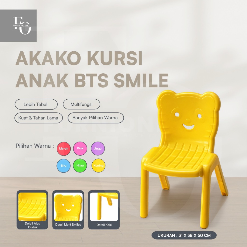 AKAKO - Kursi Akako Anak Plastik Jumbo Akako BTS-Smile