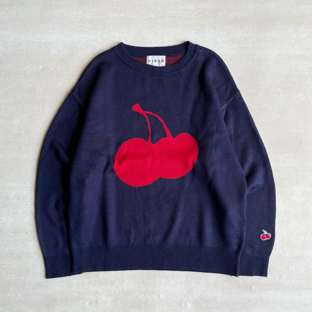 KIRSH graphic navy knit sweater