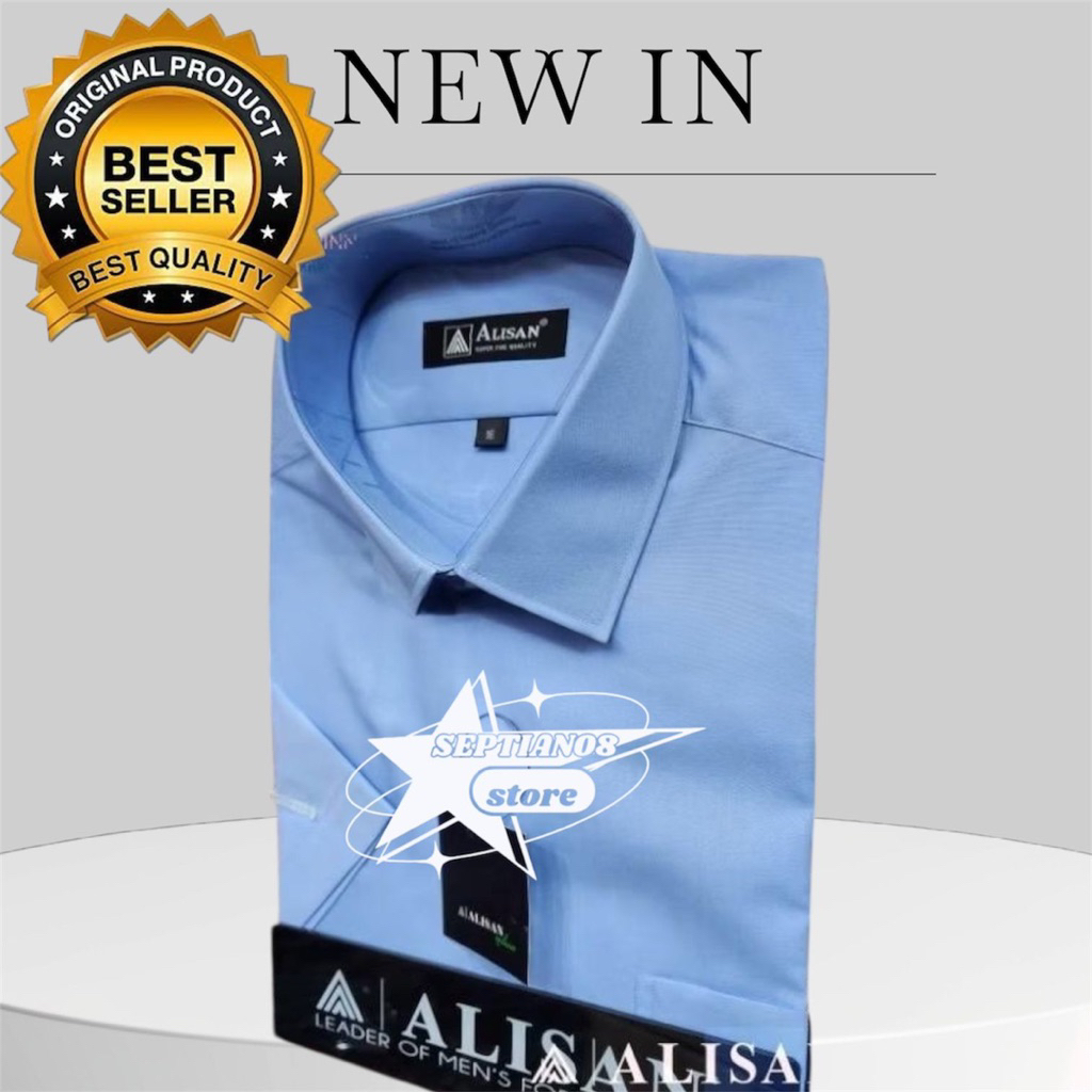 (ALISAN) kemeja seragam formal alisan original polos biru muda -B2